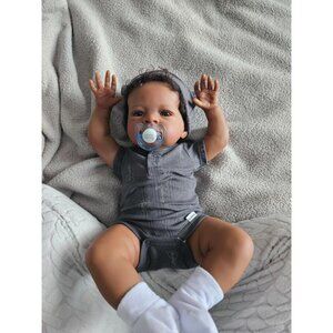 20" Boy Lifelike American Realistic Reborn Soft Body Black Boy Baby Dolls